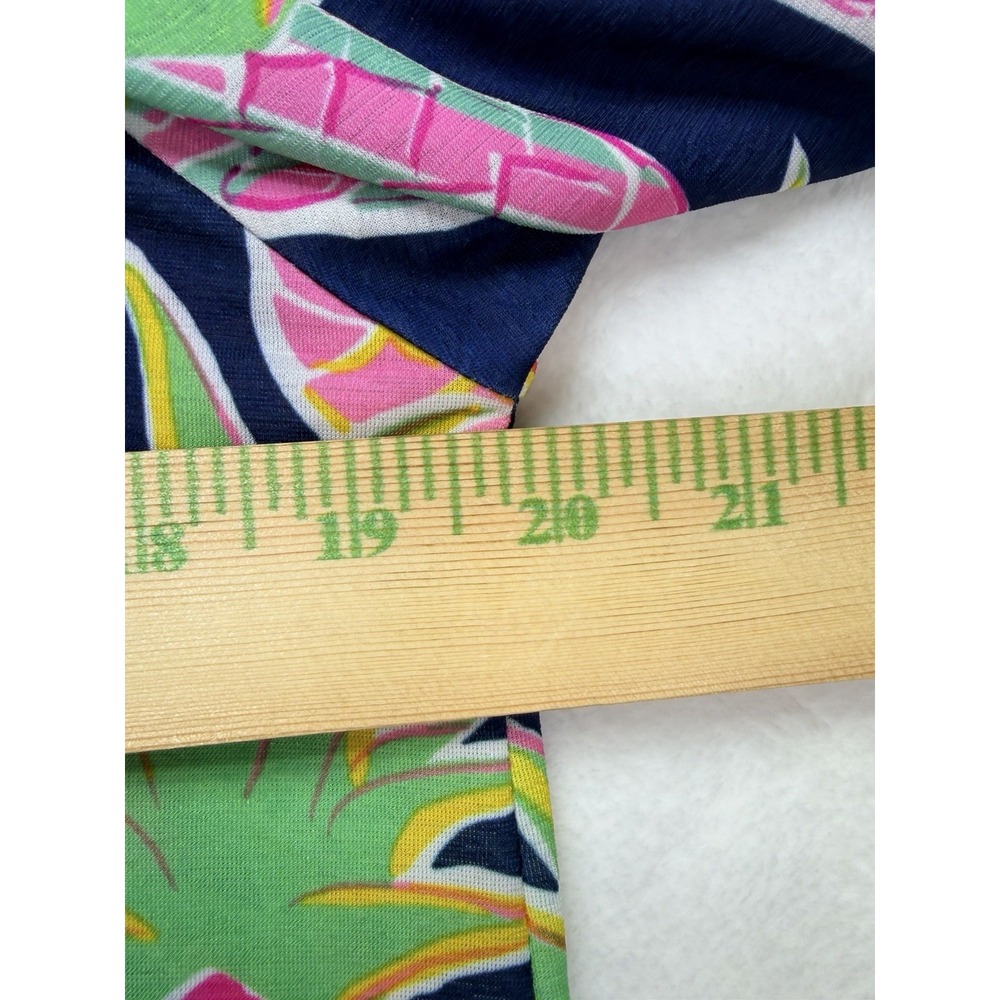 Simply Southern Women Bright Pastel Pineapple Dress 3/4 Sleeve Shark Tooth Hem M - Picture 7 of 7